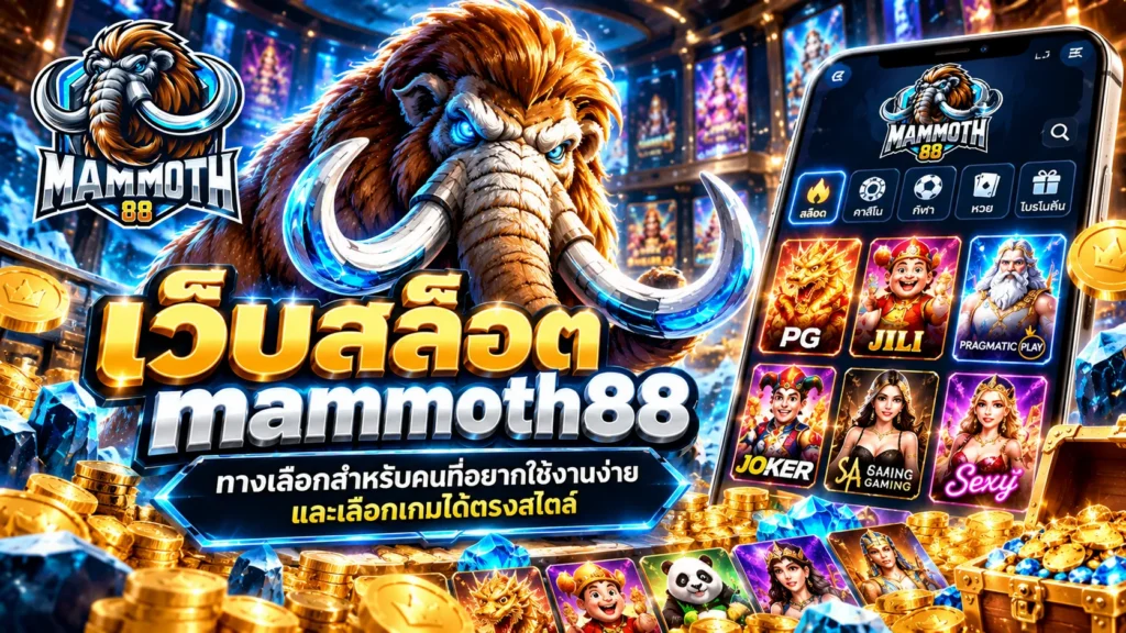 เว็บสล็อต mammoth88 ทางเลือกสำหรับคนที่อยากใช้งานง่ายและเลือกเกมได้ตรงสไตล์