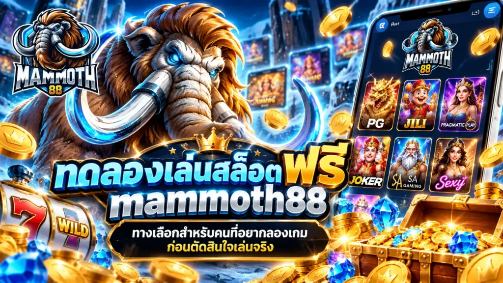 ทดลองเล่นสล็อตฟรี mammoth88 ทางเลือกสำหรับคนที่อยากลองเกมก่อนตัดสินใจเล่นจริง